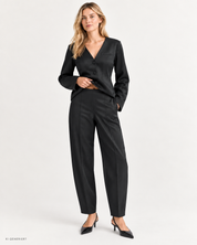 Gina Tricot / Glow barrel satin trousers / Black (9000)