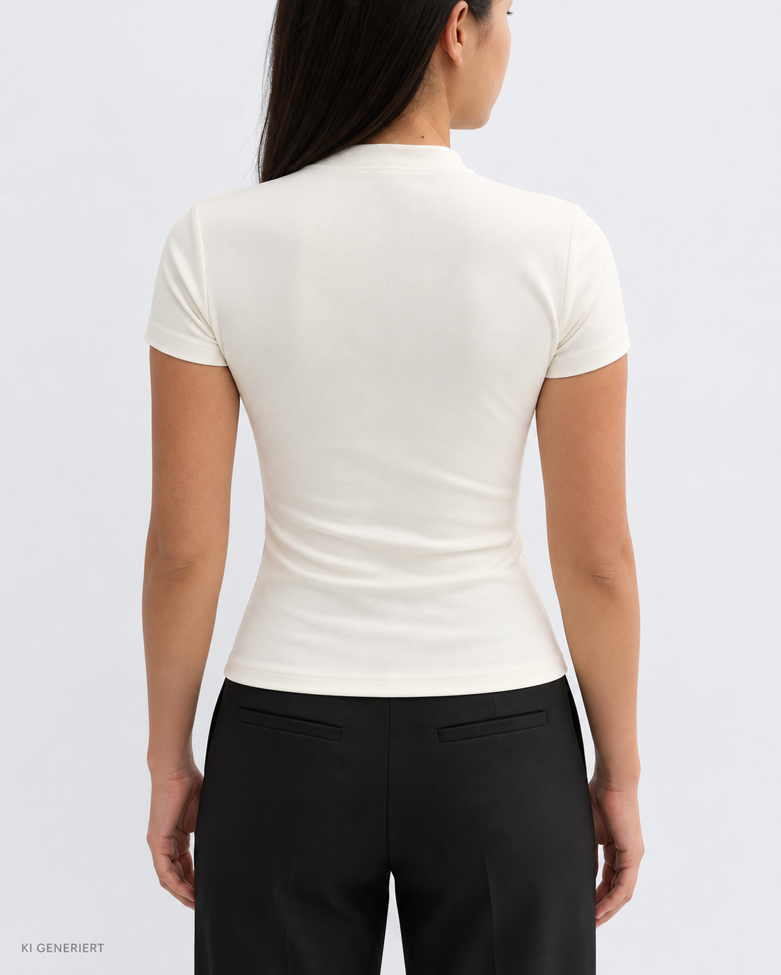 Gina Tricot / Mandarin collar keyhole top / Gardenia (1496)
