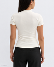 Gina Tricot / Mandarin collar keyhole top / Gardenia (1496)
