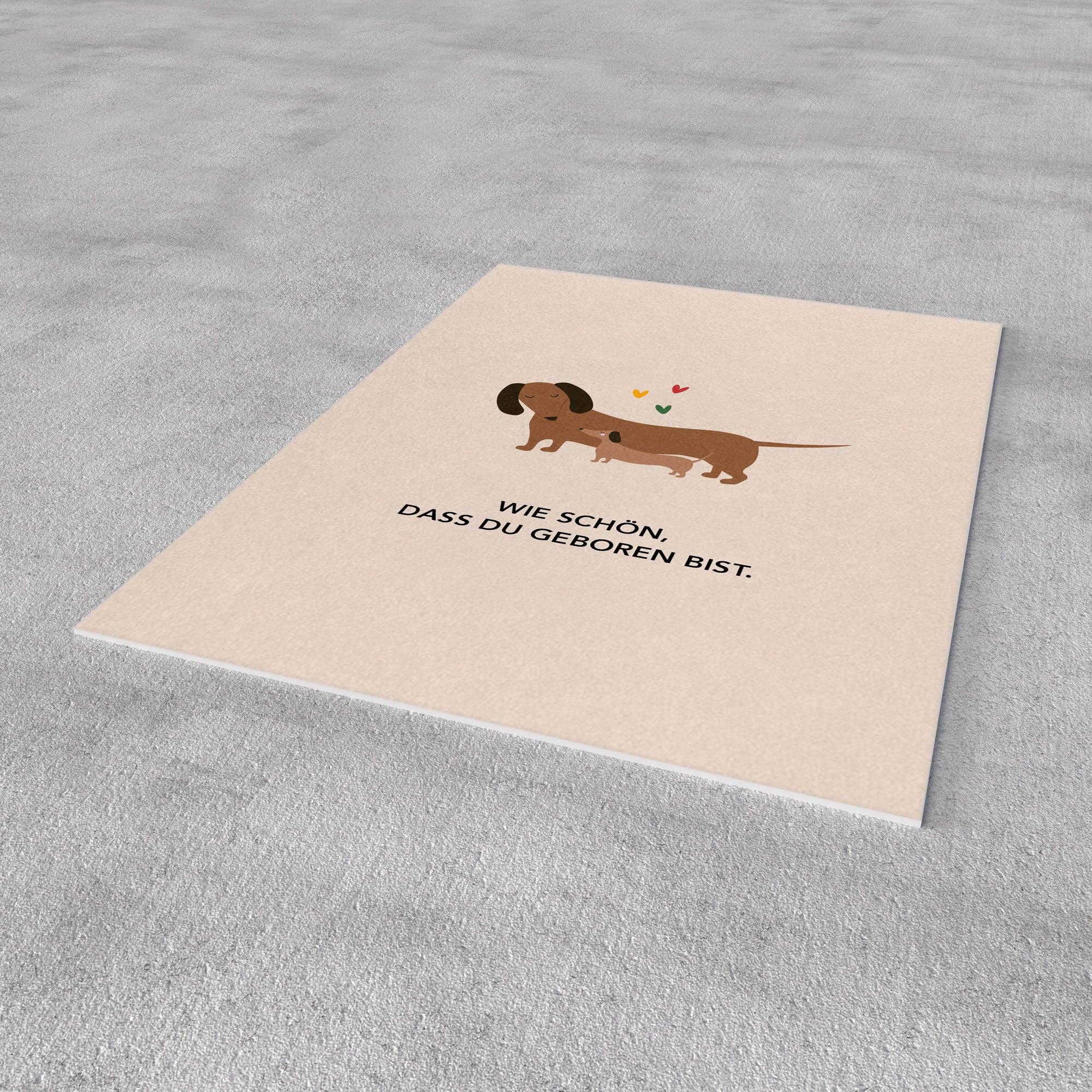 Naturbedacht - Postkarte - Dackel zur Geburt - Nr. 301
