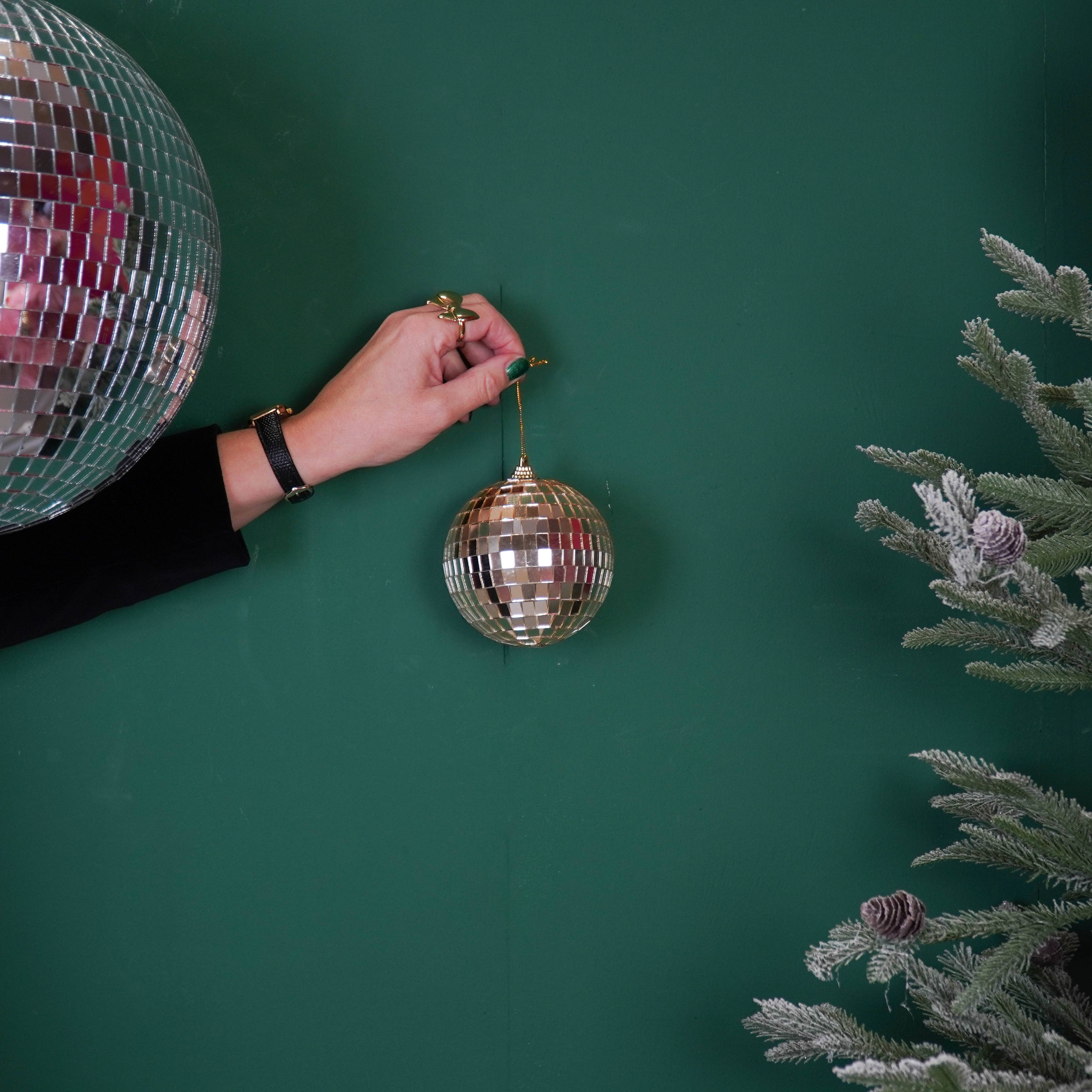 Weihnachtsdekoration - Weihnachtsanhänger - Discokugel - Schaumstoff - Gold - 10x10x10cm