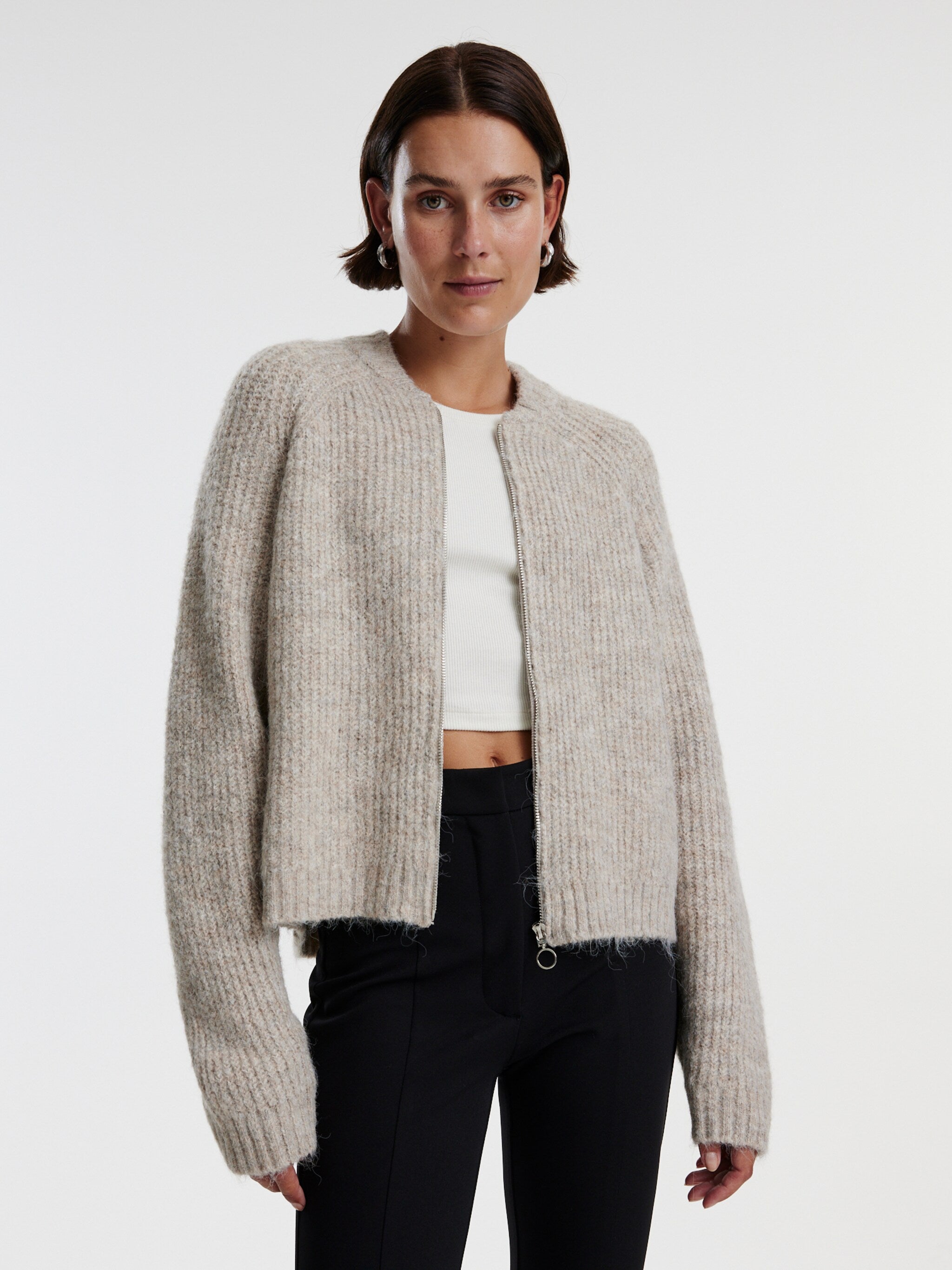 EDITED / Rani Bomber Cardigan / Taupe