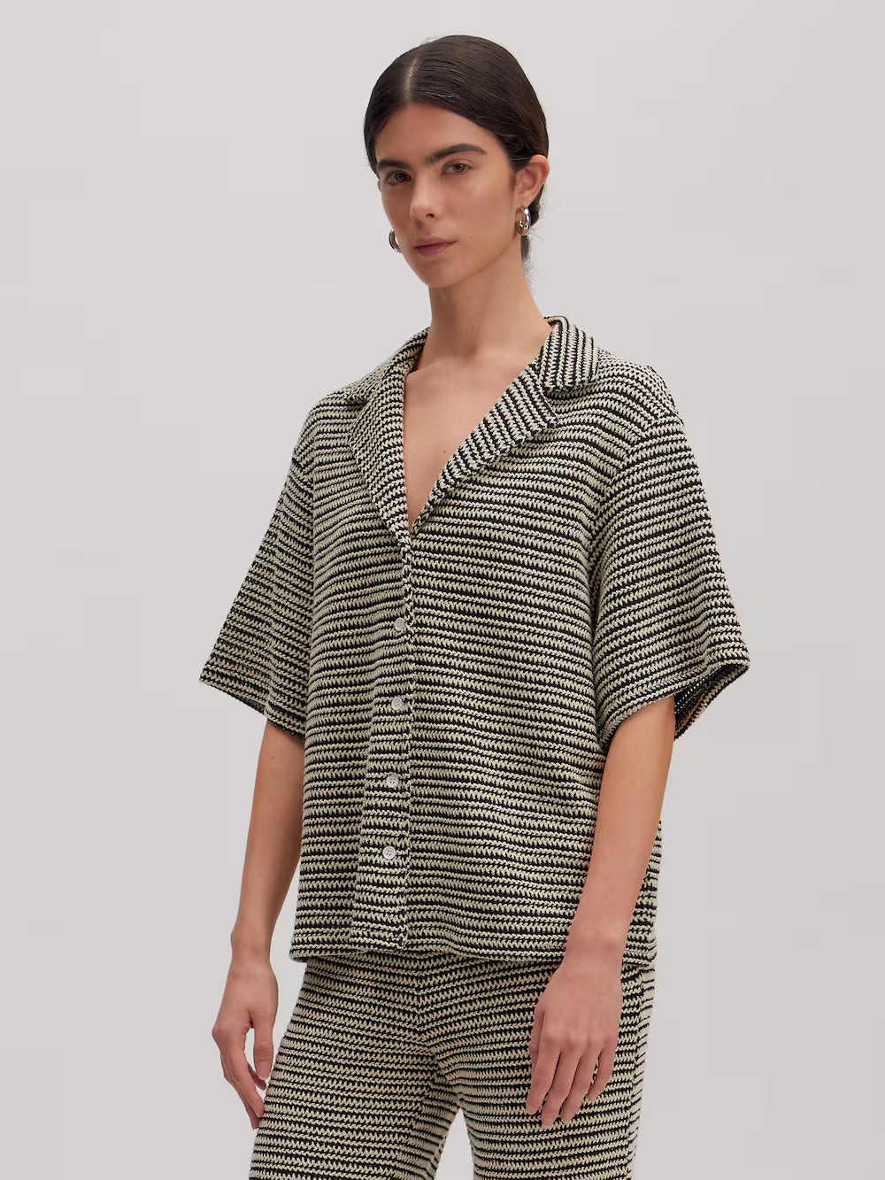 Edited / Karlotta Shirt / Black - Cream Stripe