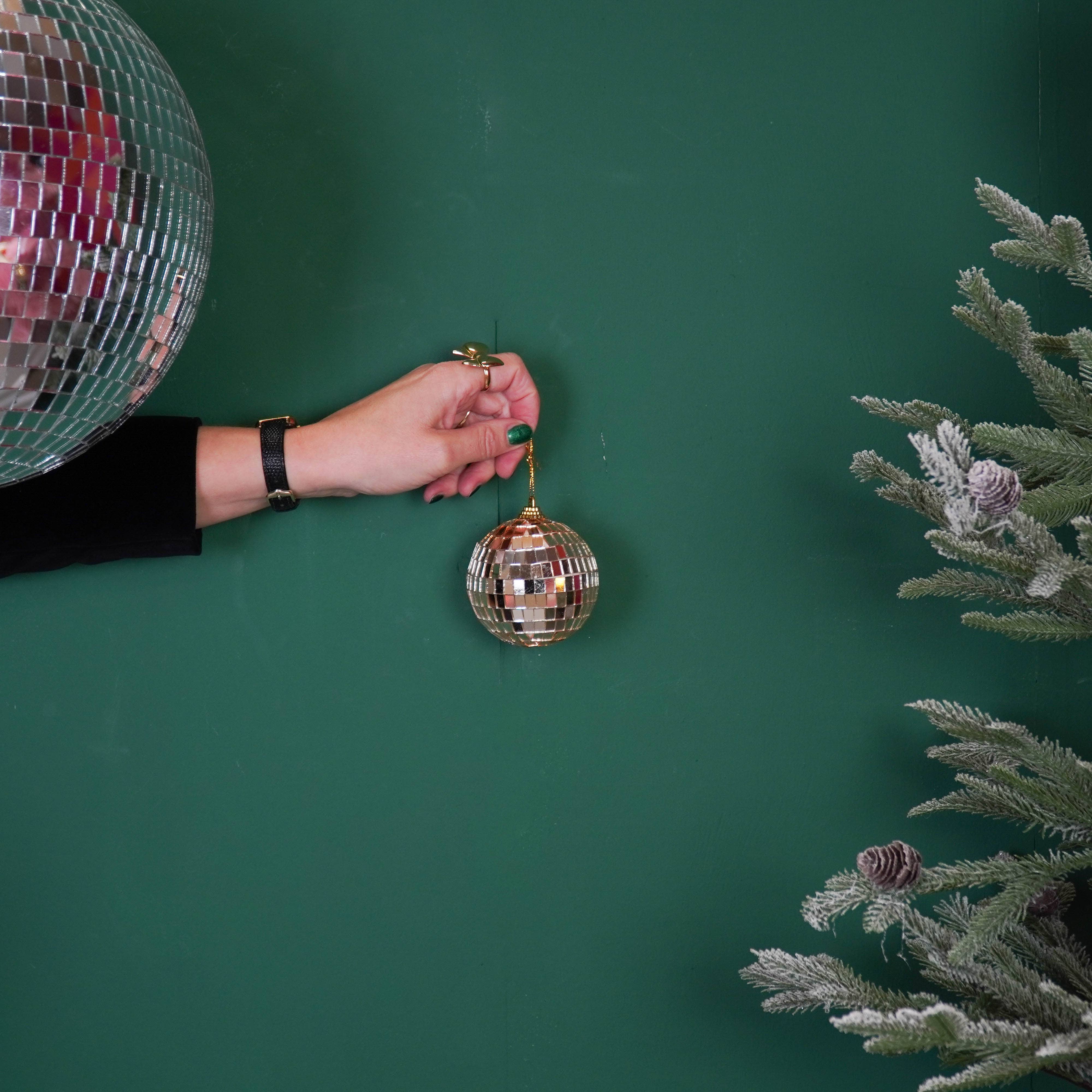 Weihnachtsdekoration - Weihnachtshänger - Discokugel - Schaumstoff - Gold - 8x8x8cm