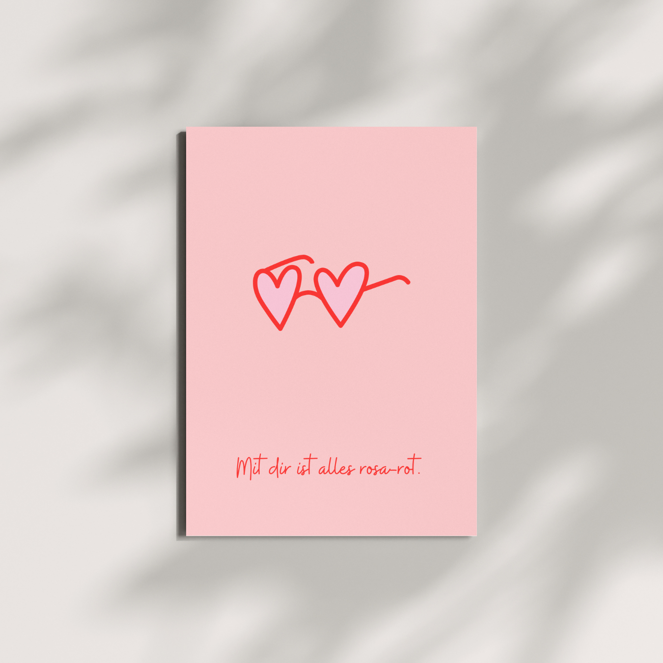 HERR&FRAUHEMPEL - Postkarte - Mit dir ist alles rosa-rot.