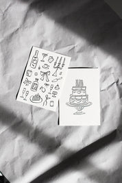 L'Atelier Samedi - Postkarte Torte (Risographie) | Hochzeitskarte | Geburtstag