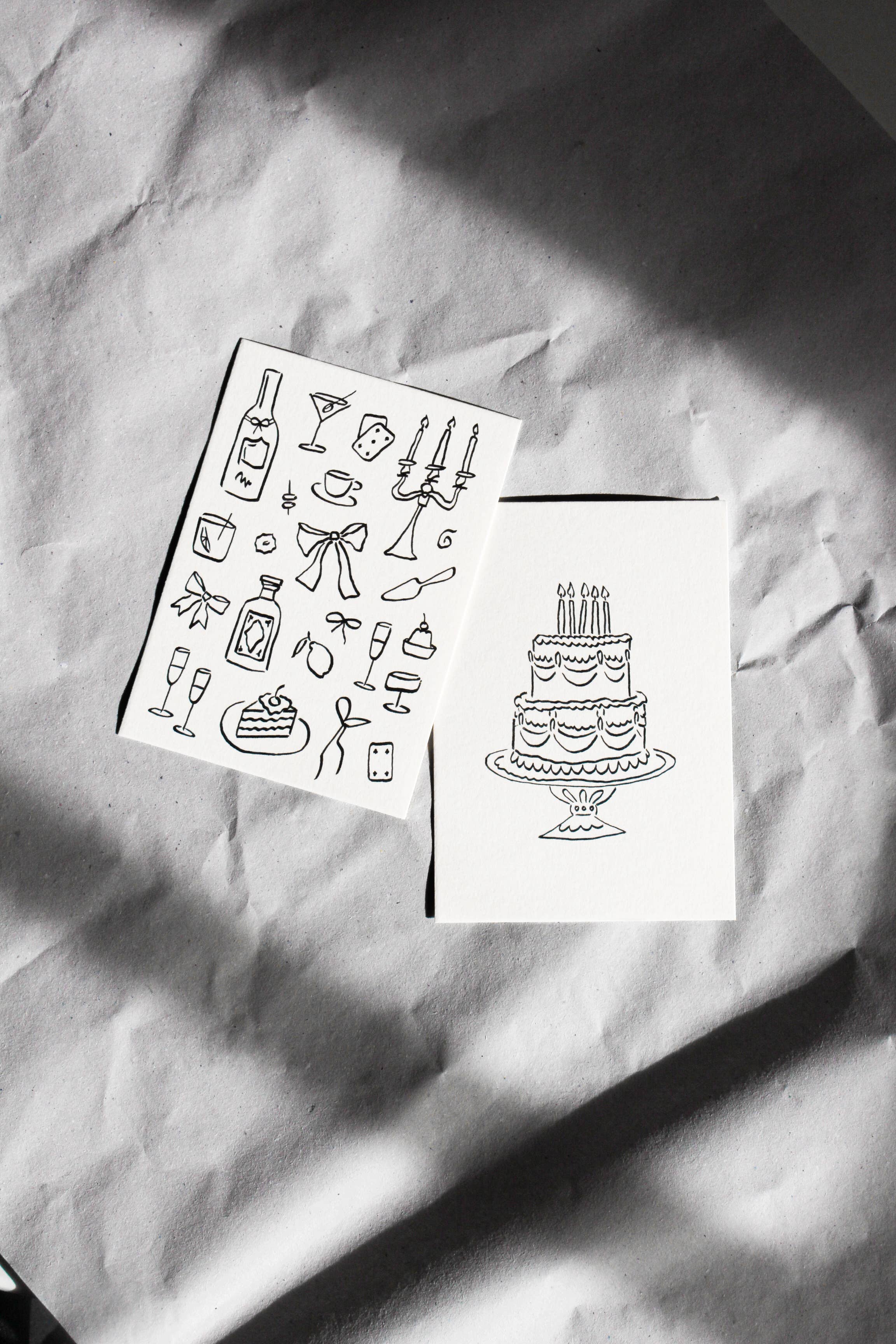 L'Atelier Samedi - Postkarte Torte (Risographie) | Hochzeitskarte | Geburtstag