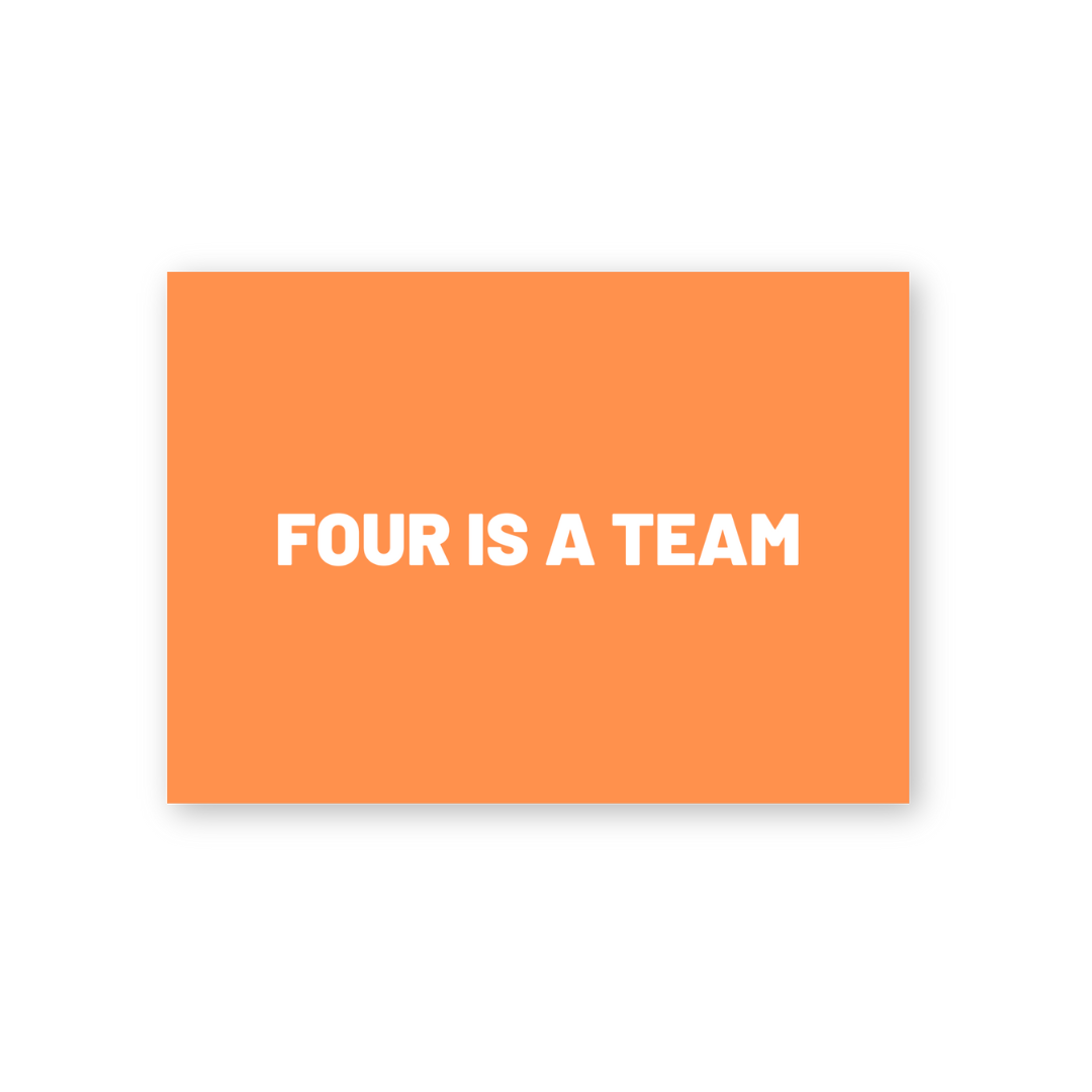HERR&FRAUHEMPEL - Postkarte - FOUR IS A TEAM