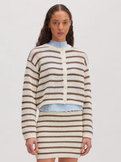 Edited / Ida Cardigan striped / Stripes: Egret and Cub