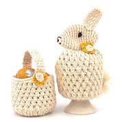 Eierwärmer Hase - weiß - Ostern - gehäkelte Bio-Baumwolle