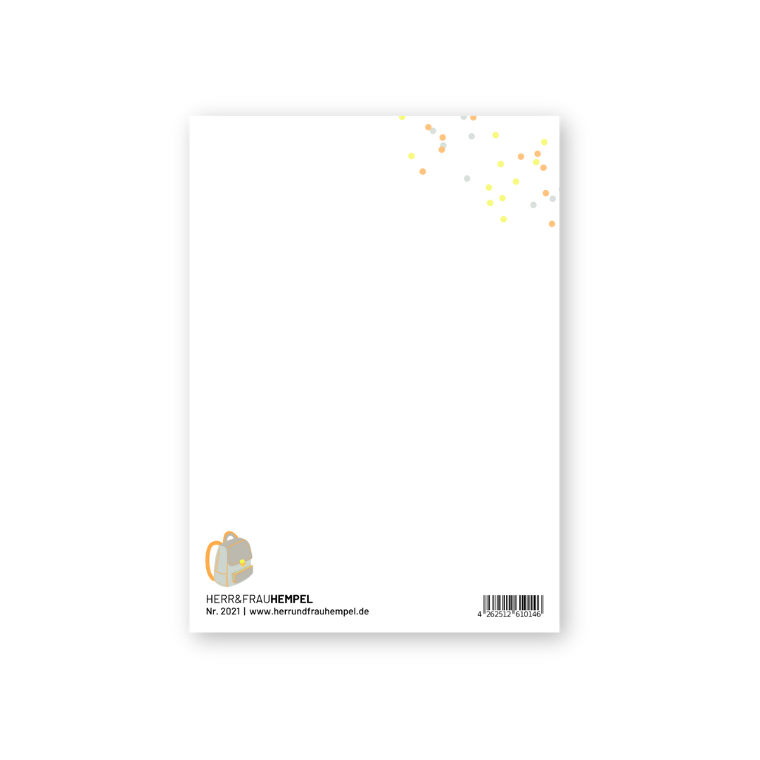 HERR&FRAUHEMPEL - Postkarte - Endlich Schulkind