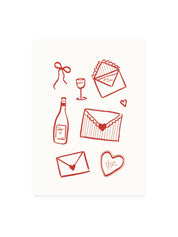 Postkarte Liebesbriefe (Risographie) | Valentinstag