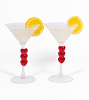Set mit zwei Martini-Gläsern Herzen