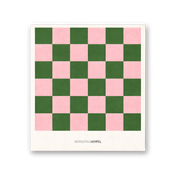 HERR&FRAUHEMPEL - Schwammtuch Karo rosa-grün