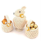 Eierwärmer Hase - weiß - Ostern - gehäkelte Bio-Baumwolle