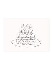Postkarte Hochzeitstorte (Risographie) | Hochzeitstorte