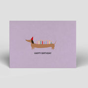 Naturbedacht - Postkarte - Geburtstag - Dackel mit Kerzen - Nr. 318