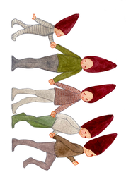 Weihnachtspapierausschnitte Elfenbande 2