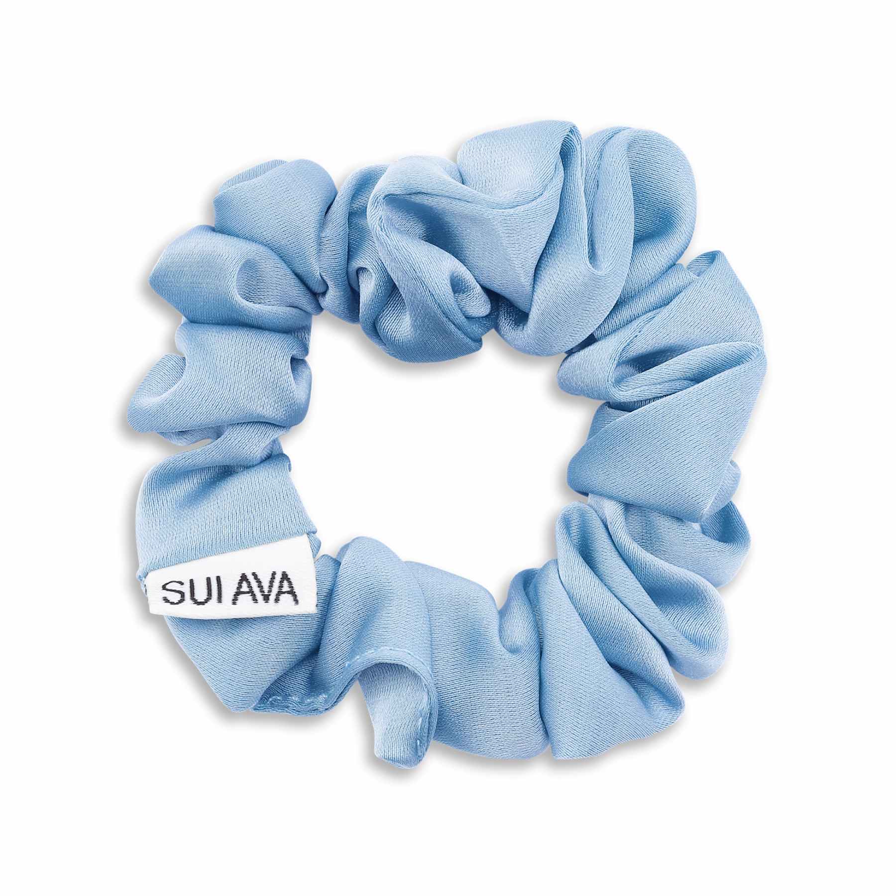 Sui Ava / Ruched Ribbon Scrunchie / Airy Blue Middle