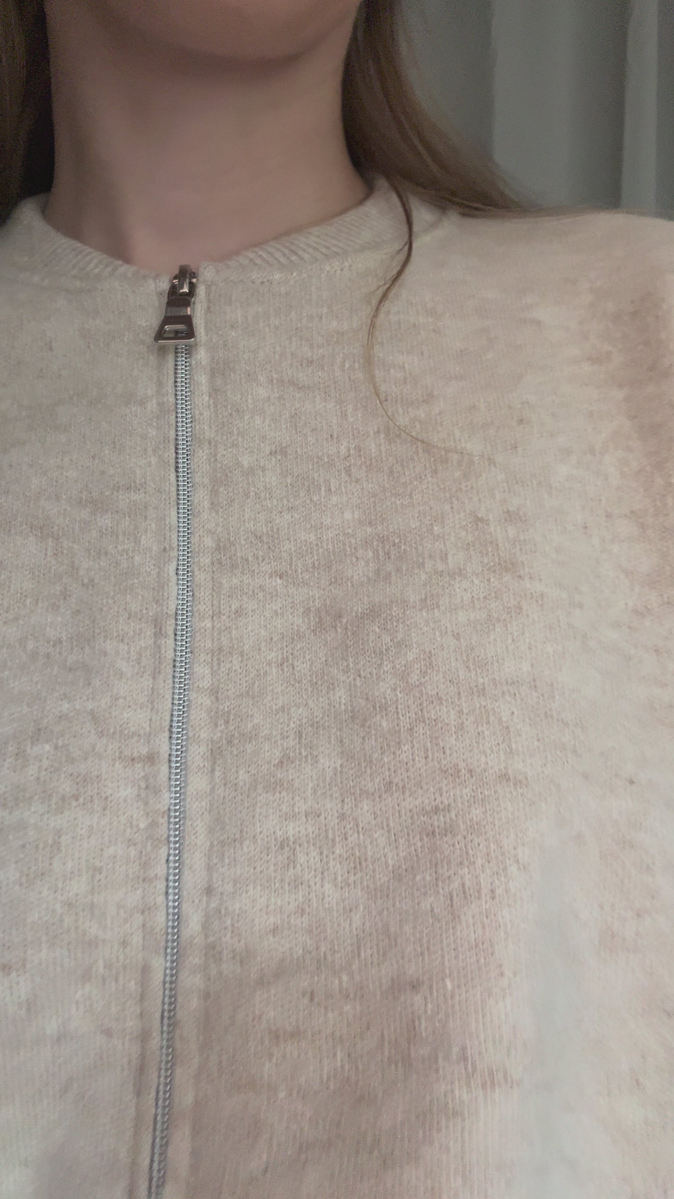 Greymarl / Jackie Bomber Knit / Sand
