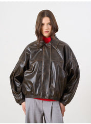 EDITED / Jilian Jacket PU / Dark Brown Washed